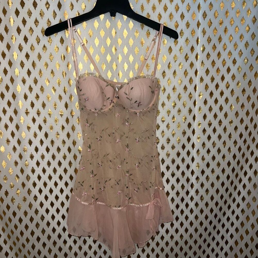 Cottage core lingerie hillard & hanson slip dress size M